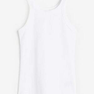 H&M White Ribbed Tank Top